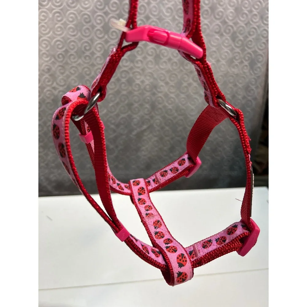 Blueberry Pet Dog‎ Harness Ladybug Pattern Pink Red Adjustable Vest Small